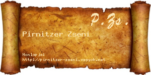 Pirnitzer Zseni névjegykártya